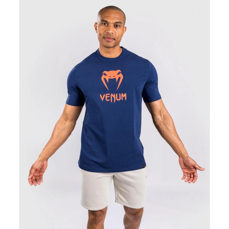 Футболка Venum Classic T-Shirt - Navy Blue/Orange (02574) фото 3