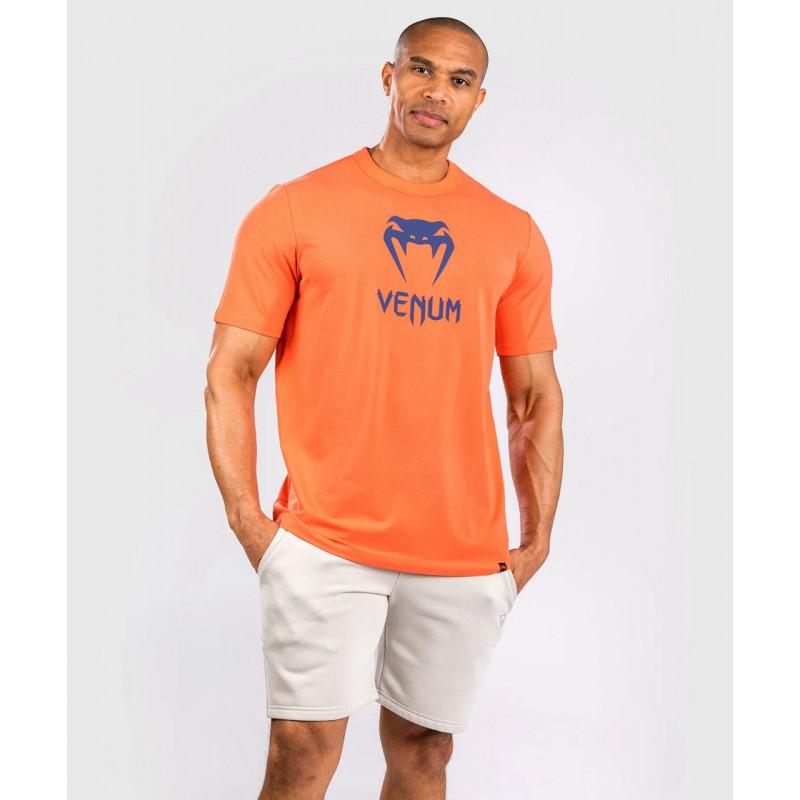 Футболка Venum Classic T-Shirt - Orange/Navy Blue (02575) фото 3