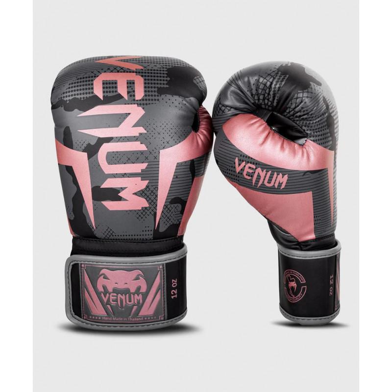 Перчатки Venum Elite Boxing Gloves Black/Pink Gold (02619) фото 1