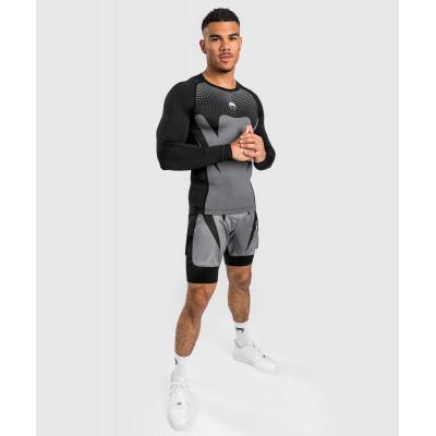 Рашгард Venum Attack Long Rashguard Black/Grey (02962) фото 7