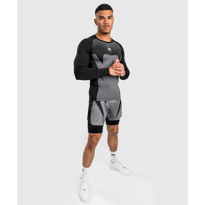 Рашгард Venum Attack Long Rashguard Black/Grey (02962) фото 7