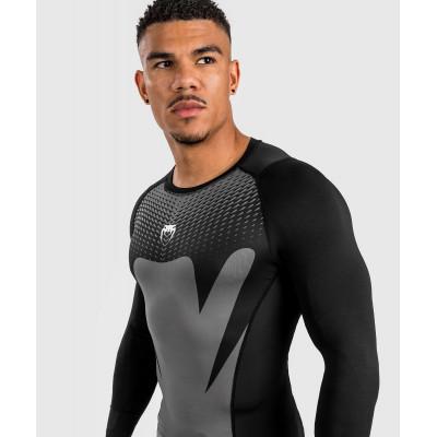 Рашгард Venum Attack Long Rashguard Black/Grey (02962) фото 2