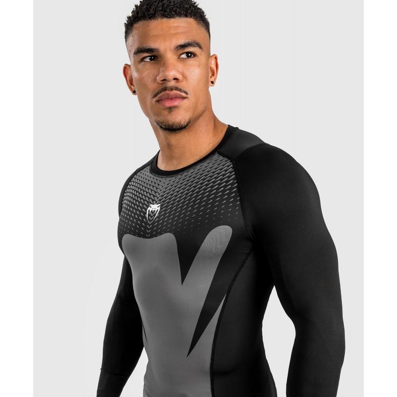 Рашгард Venum Attack Long Rashguard Black/Grey (02962) фото 2
