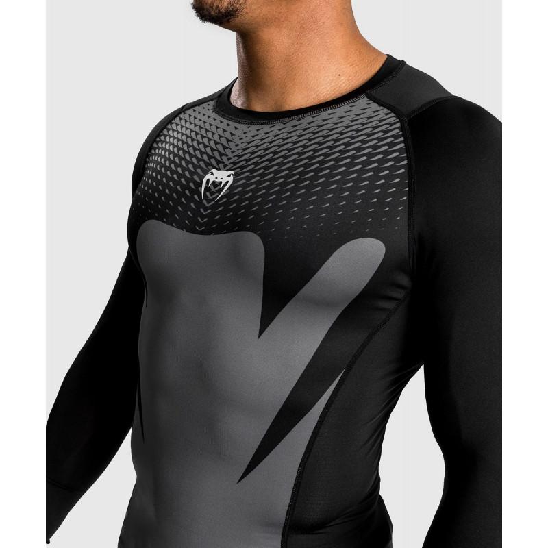 Рашгард Venum Attack Long Rashguard Black/Grey (02962) фото 4