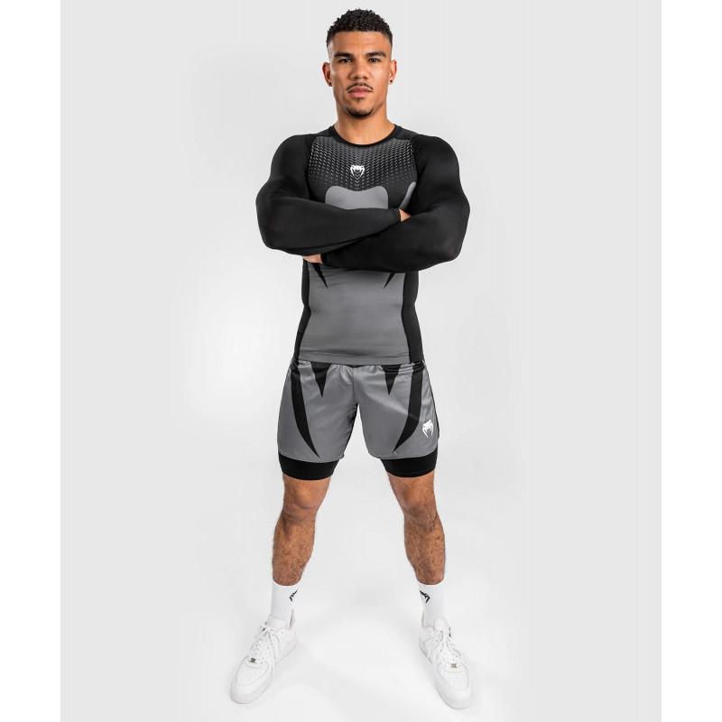 Рашгард Venum Attack Long Rashguard Black/Grey (02962) фото 6