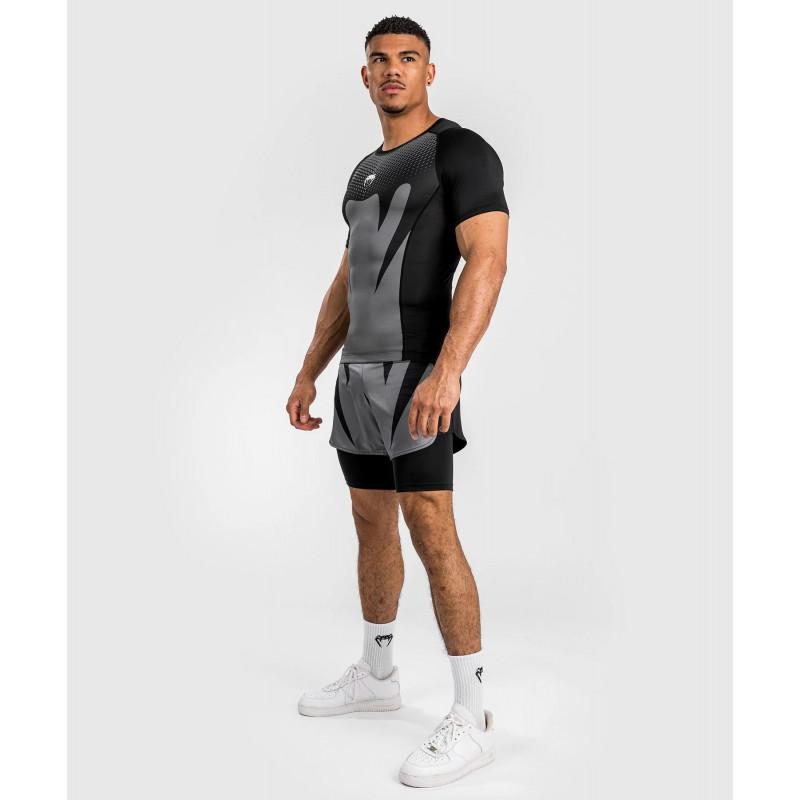 Рашгард Venum Attack Short Rashguard Black/Grey (02961) фото 6