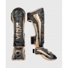 Защита ног Venum Elite Shin Guards Dark camo/Gold