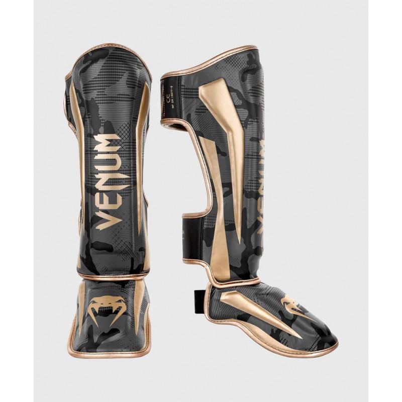Захист ніг Venum Elite Shin Guards Dark camo/Gold  (02618) фото 1