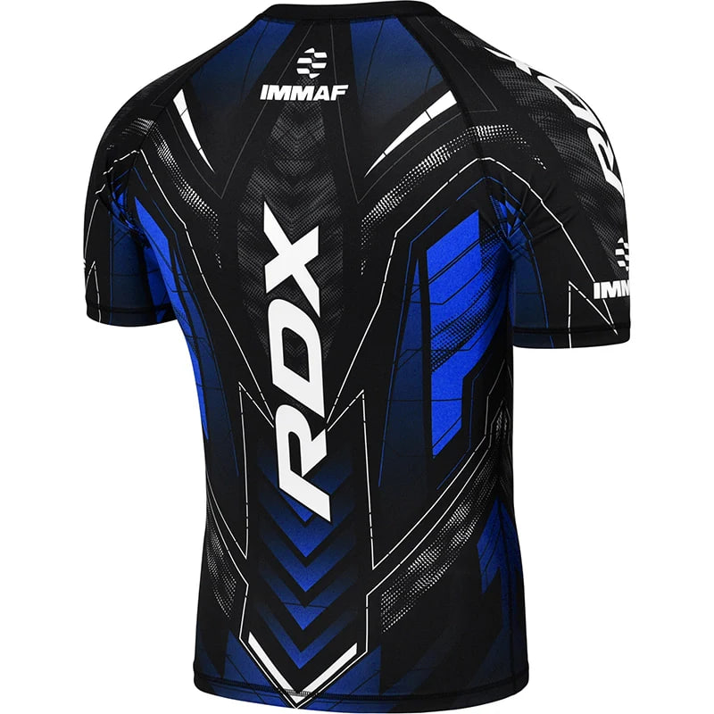 Рашгард RDX IMMAF Shirt Half Sleeves blue купить по лучшей цене в